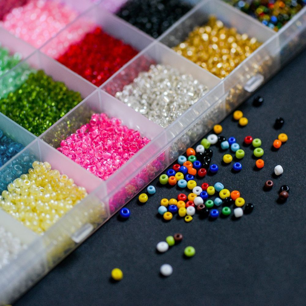 набор бисера и фурнитуры "летние каникулы", в органайзере, 24 цвета
