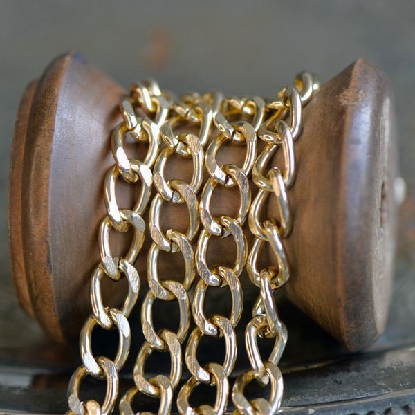 цепочка "люкс", алюминий, цвет золото, 10x6.5x1.8 мм