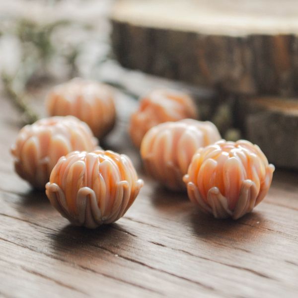 бусина, мурано "клевер", карамельный, 22х15 мм