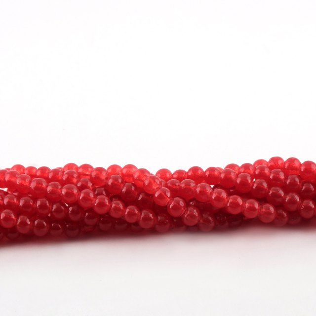 бусина, имитация нефрита, стекло 4, цвет красный, 4 мм (уп 30+/-3 шт)