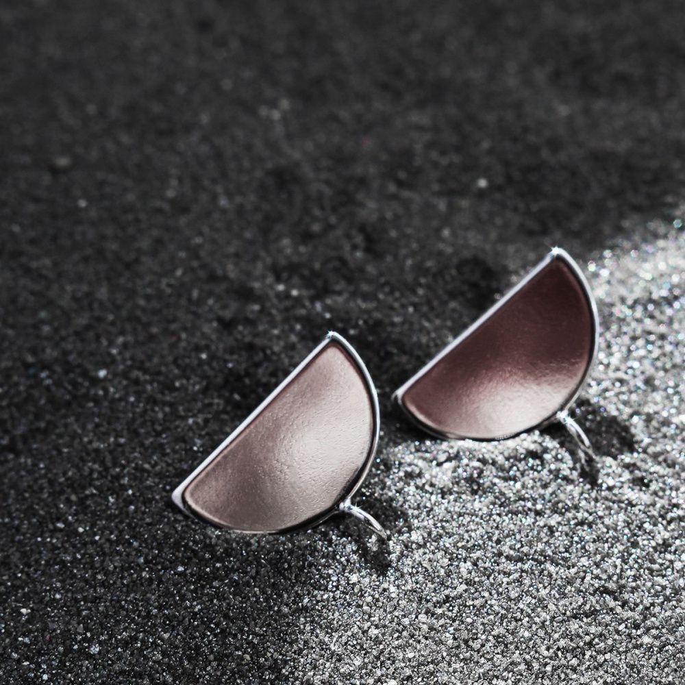 пуссеты "сегмент", покрытие платина, 16x13 мм