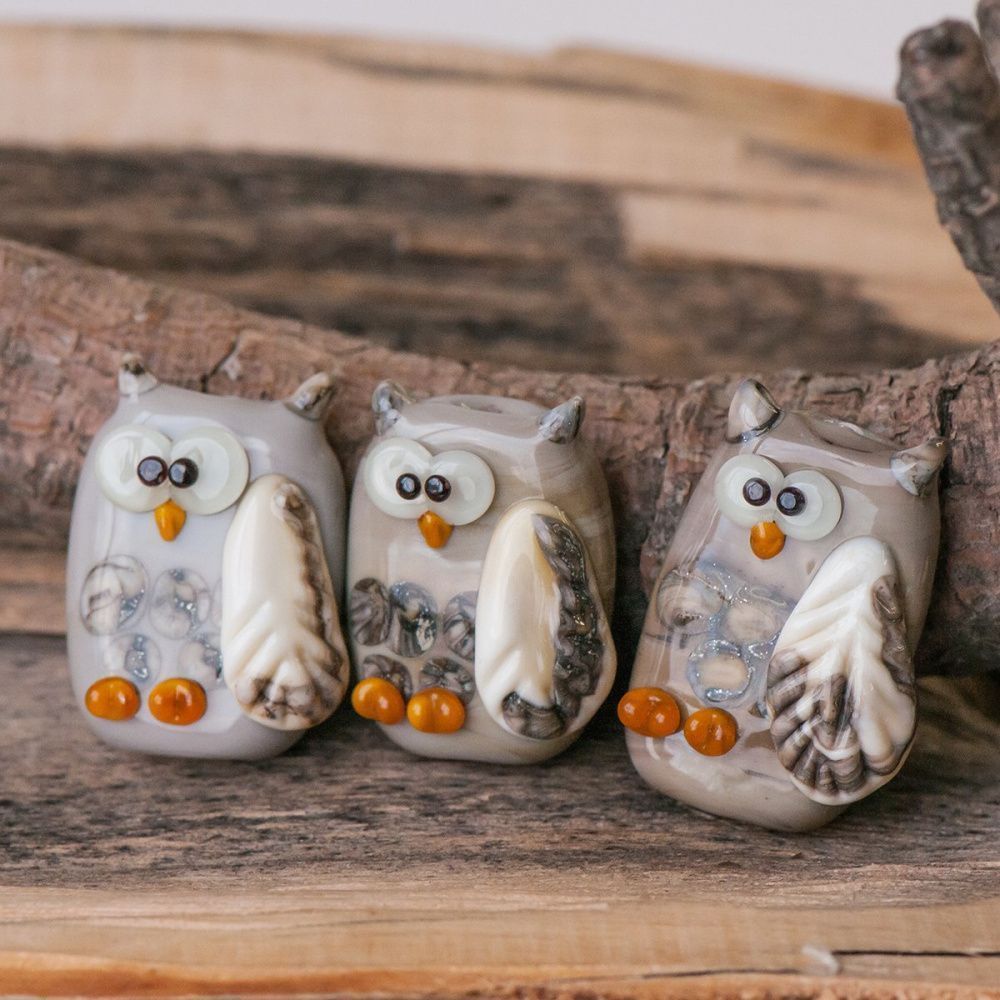 бусина, мурано "филин афанасий", фигурная, 25х17 мм