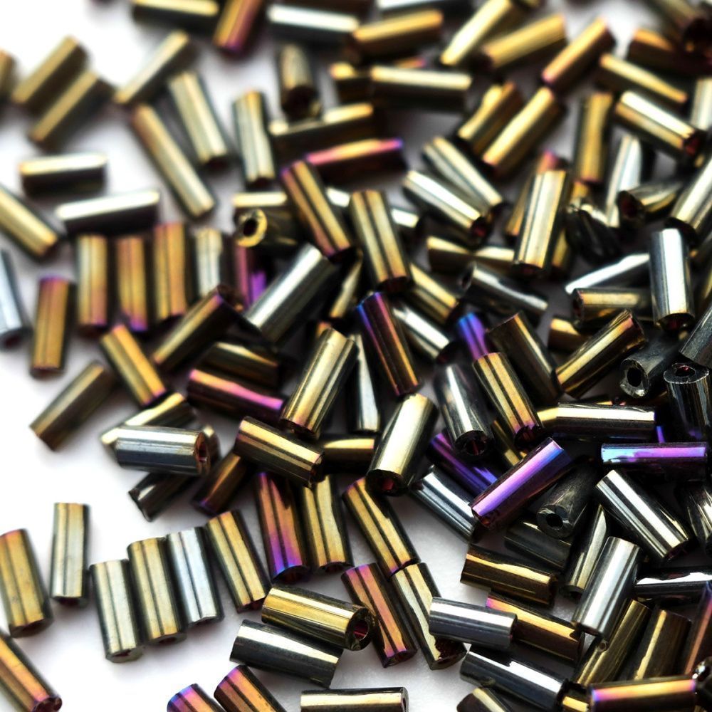 бисер "радуга", стеклярус, цвет платиновый ирис (уп 7 г)