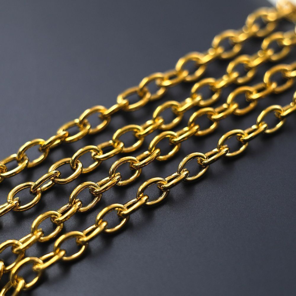 цепочка "кросс миди", цвет золото, звено 5,5x4x1 мм