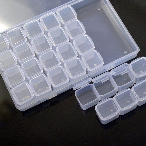 органайзер для бусин и фурнитуры, 28 контейнеров, 17.5x10.8x2.6 см