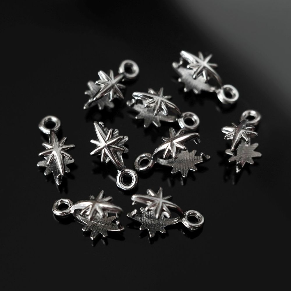 бейл "звезда", 304 stainless steel, цвет стальной, 13x6 мм