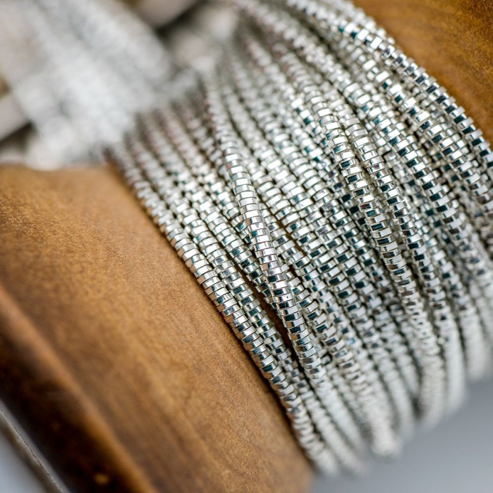 канитель трунцал, цвет серебро, 1.3 мм