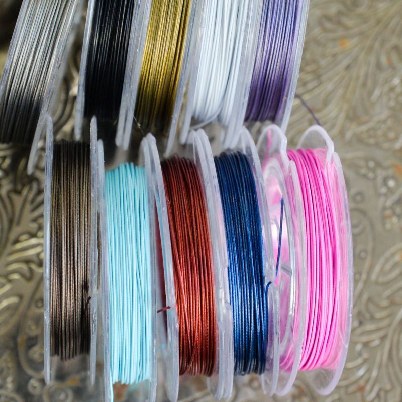 тросик ювелирный в оплетке, цветовой микс, d 0.38 мм, 10 м