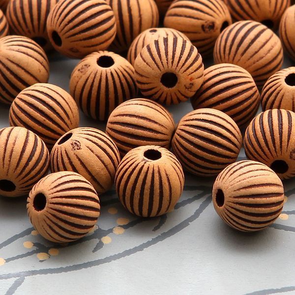 бусина, имитация дерева, акрил "тыква", цвет коричневый, 9 мм