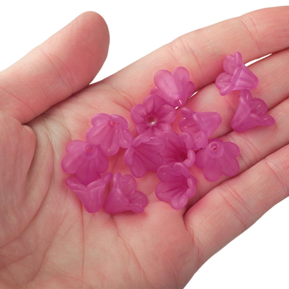 бусина, акрил "колокольчик", матовая, цвет малиновый, 14x10 мм