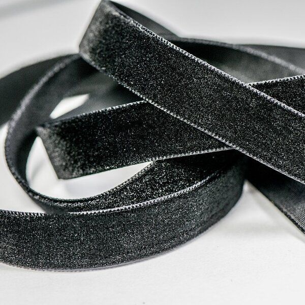 лента, бархат, цвет черный, ширина 12.7 мм ленты