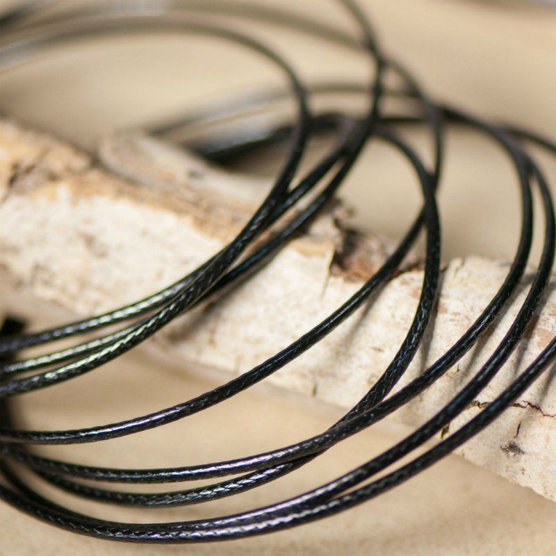 шнур вощеный, цвет черный, 1.5 мм