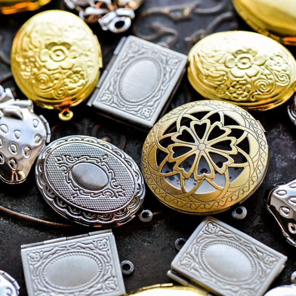 микс металлический из подвесок "медальон", цветовой и размерный микс (шт)