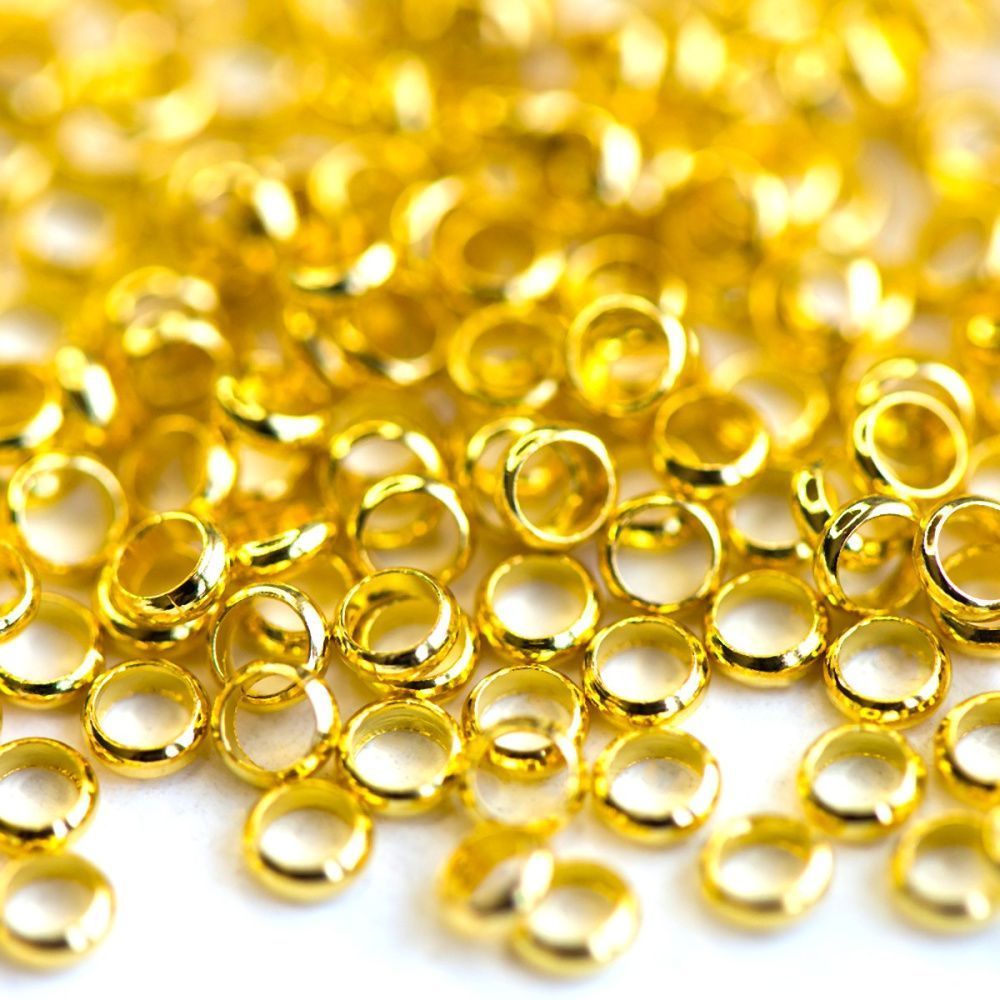 разделитель для бусин "шайба", цвет золото, 3.5x1 (уп 4 г)