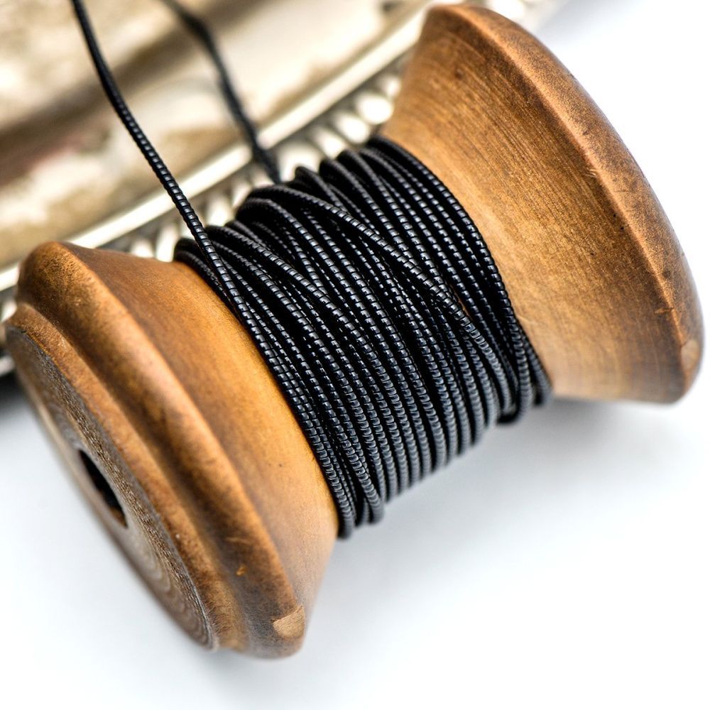 канитель жесткая, цвет черный, 1.3 мм