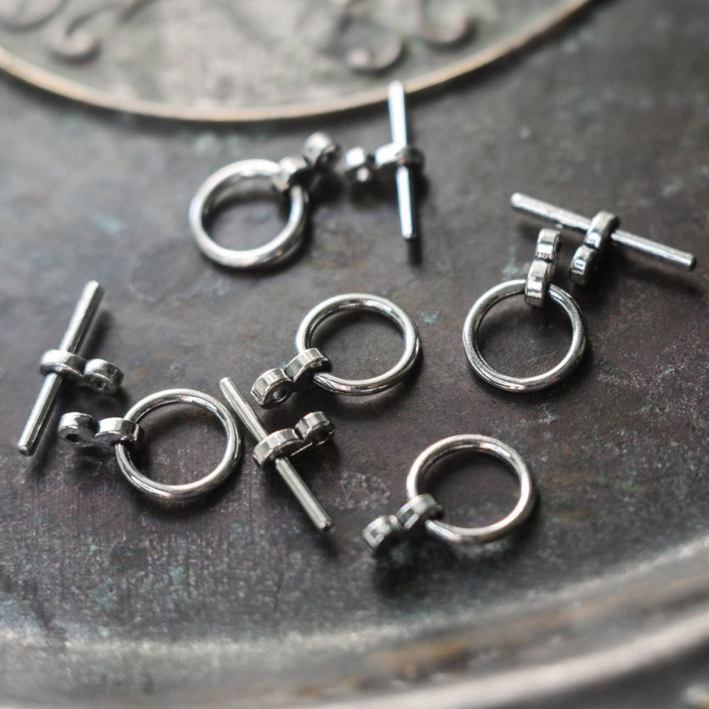 Замочки тоггл "торро", цвет античное серебро, 19x12x3 мм