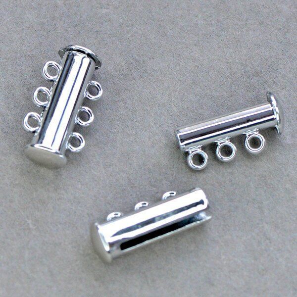 застежка "слайдер" многорядная, цвет платина, 21x10x6.5 мм