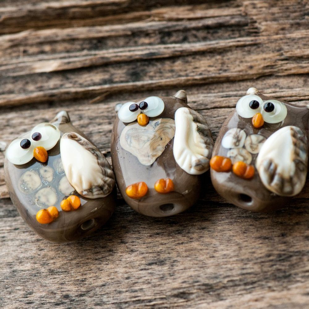 бусина, мурано "филин афанасий", фигурная, 25х17 мм