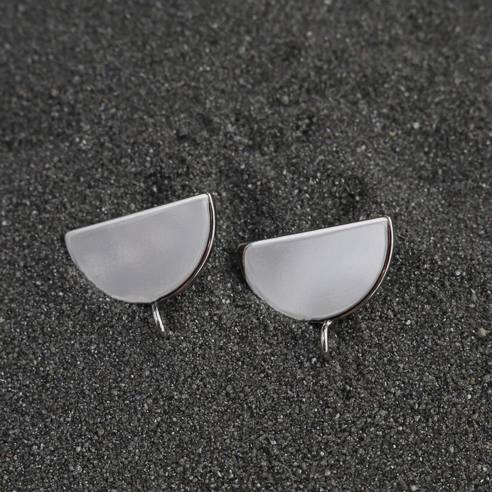 пуссеты "сегмент", покрытие платина, 16x13 мм