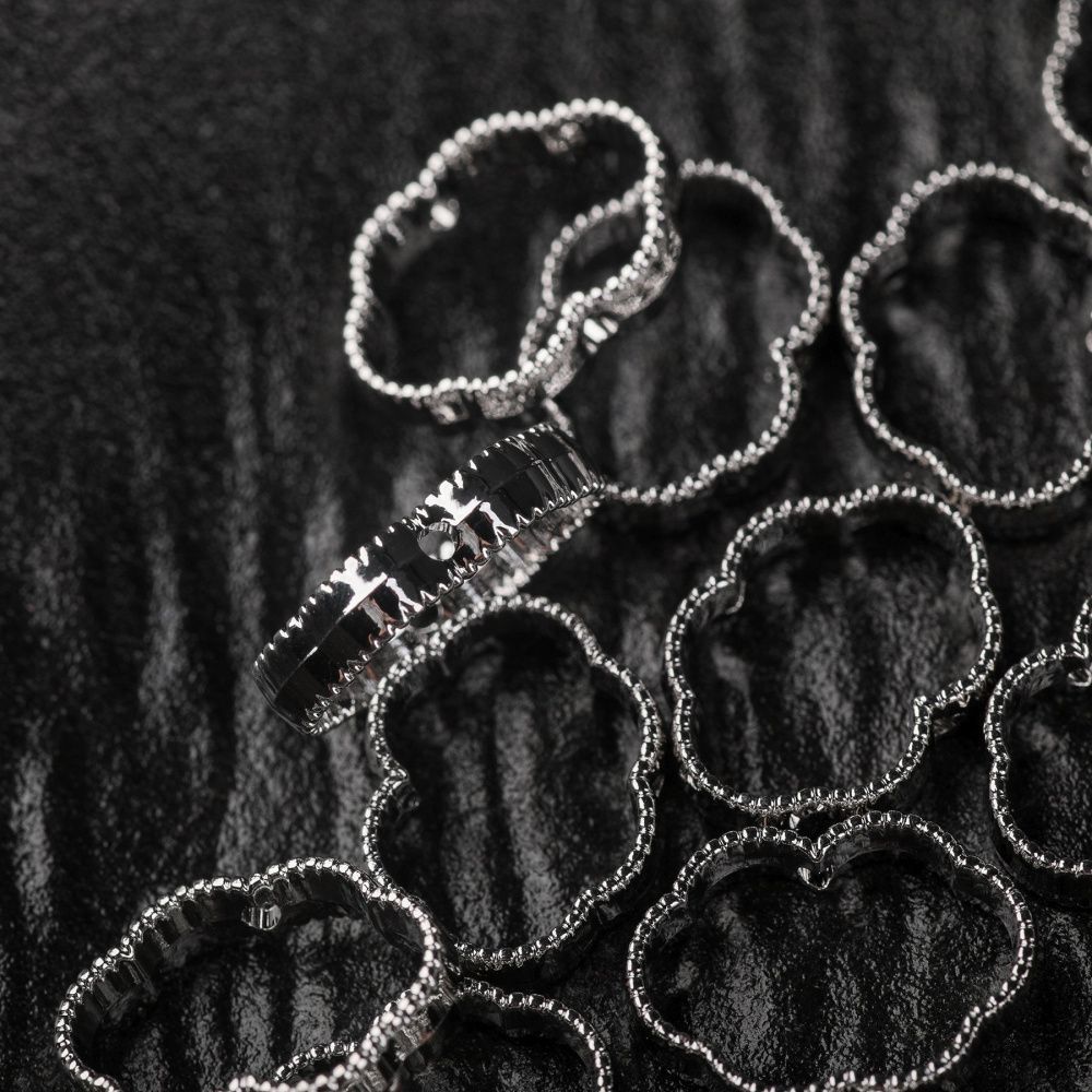 рамка для бусин "облако", цвет платина, 12x15x6x3.5 мм