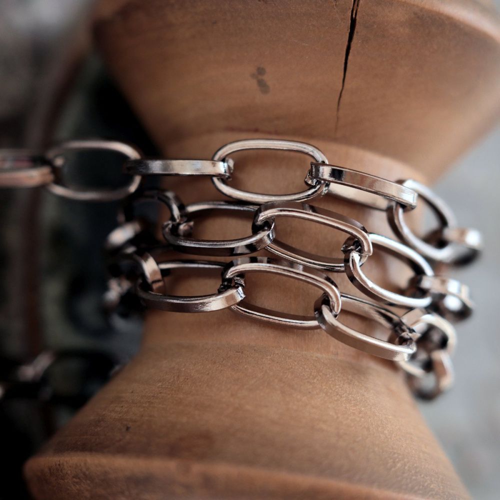 цепочка "трек", цвет черный, звено 10x5x1.5 мм