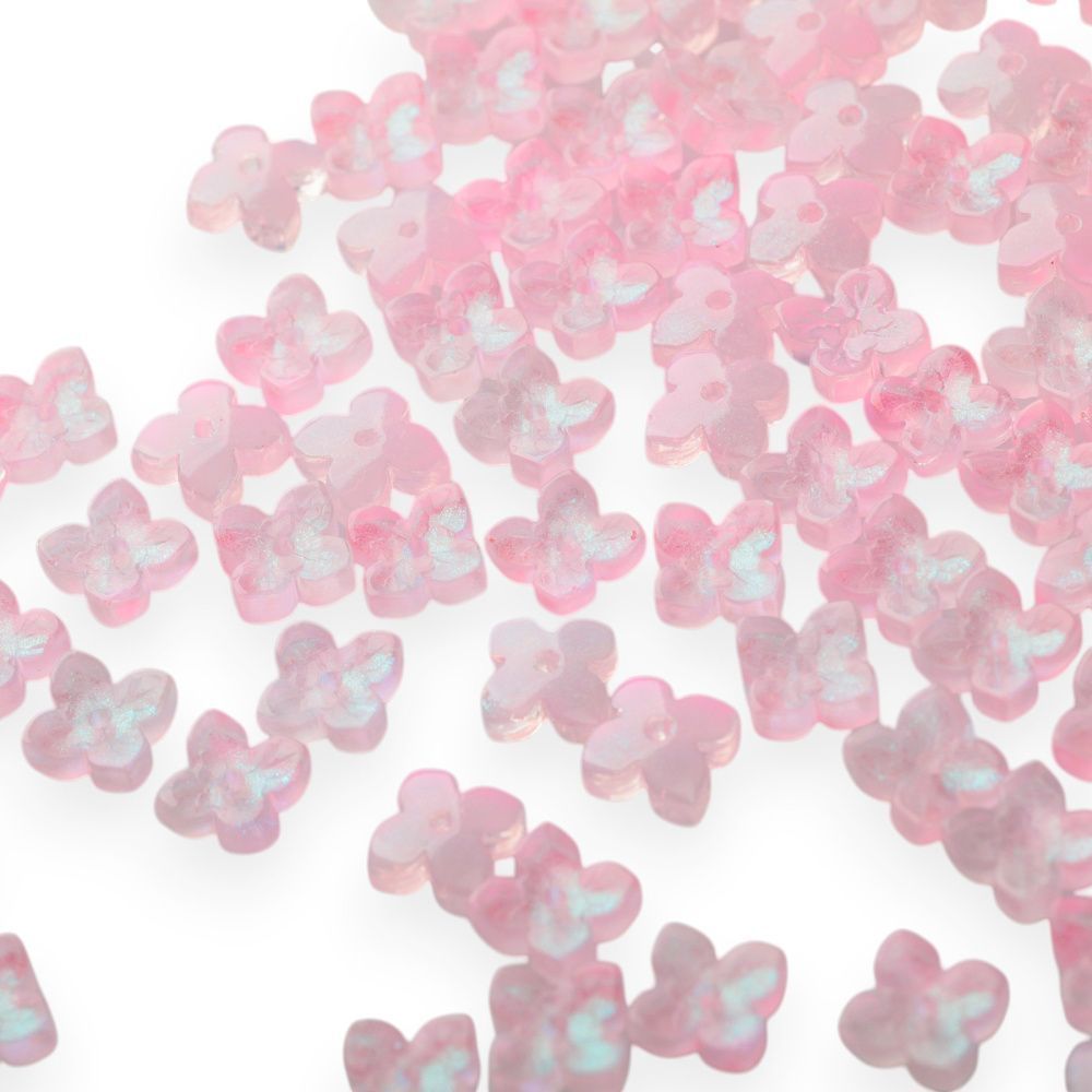 бусина "вероника", стекло, цвет св.розовый, 10x10x3.5 мм