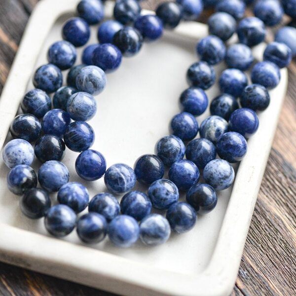 бусина содалит 10, цвет синий, 10 мм (стренд 10 шт.)