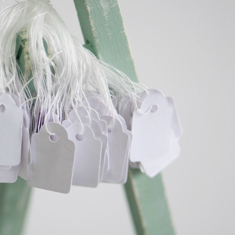 ярлык на тесьме, теги, 23х13 (уп 100 шт)