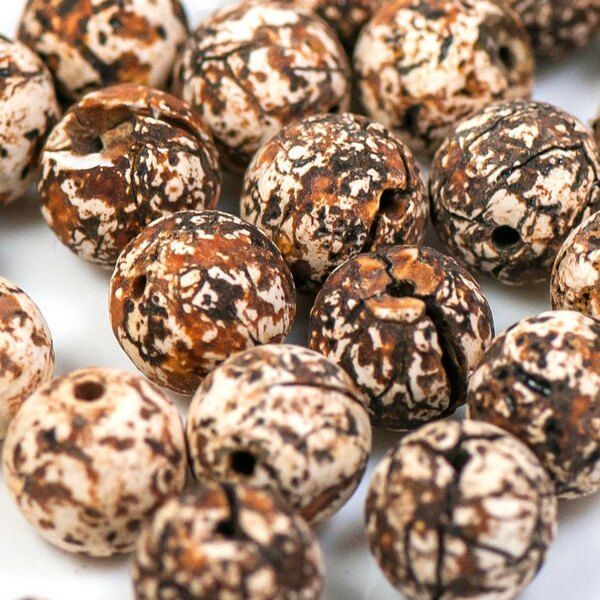 бусина агат древесный, цвет коричневый, 12 мм (стренд 8 шт.)