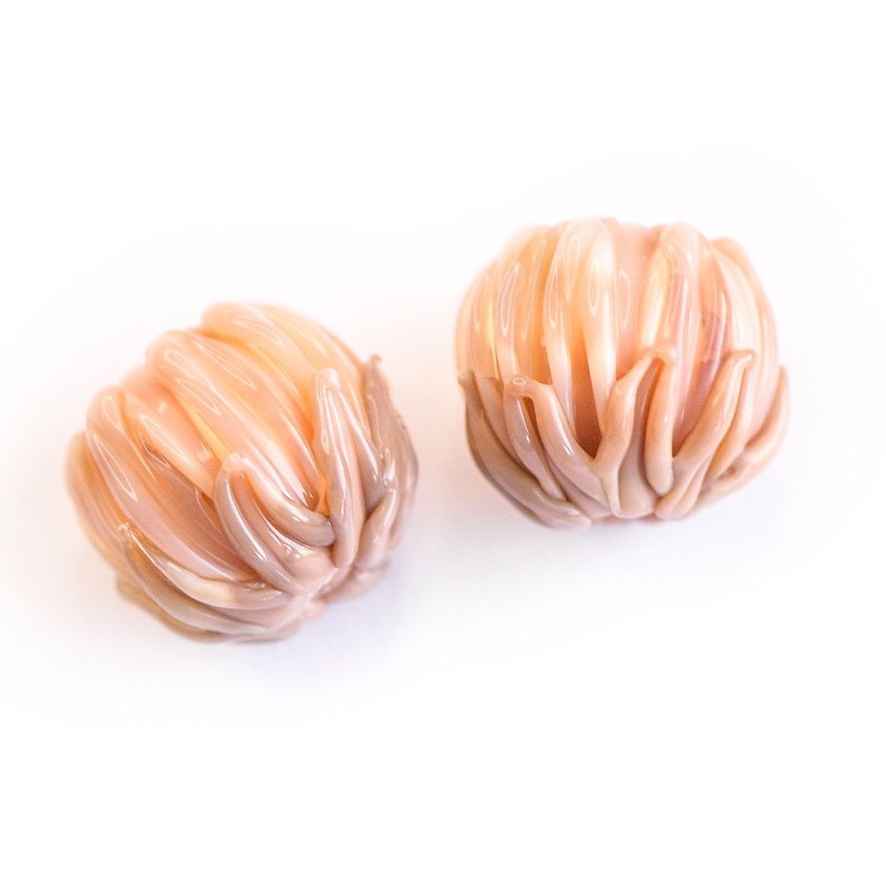 бусина, мурано "клевер", карамельный, 22х15 мм