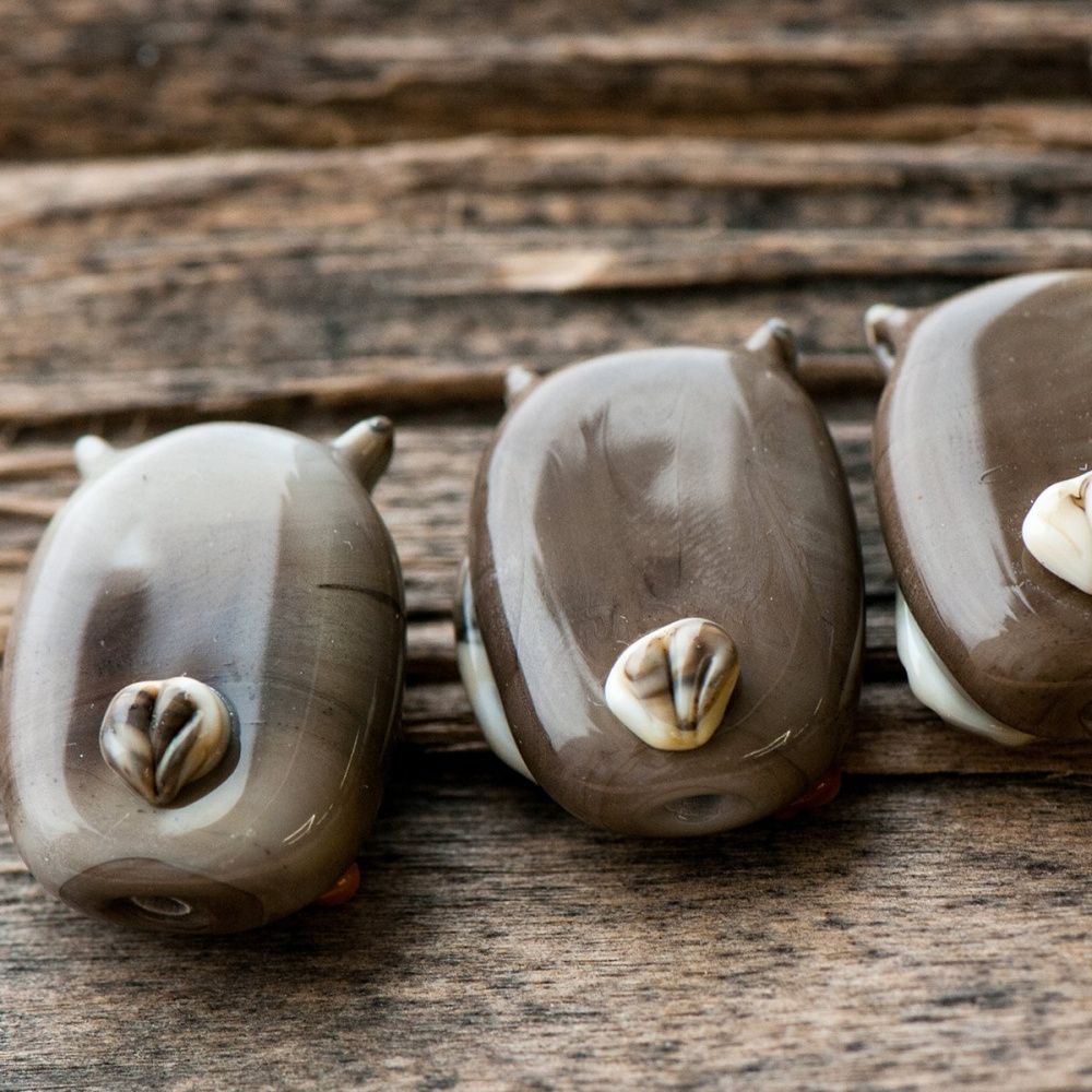 бусина, мурано "филин афанасий", фигурная, 25х17 мм