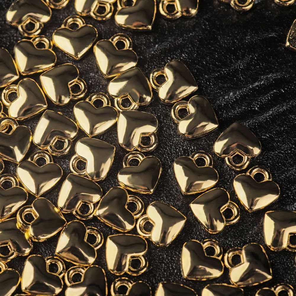 подвеска металл "харти", цвет золото, 8x7x2.5 мм