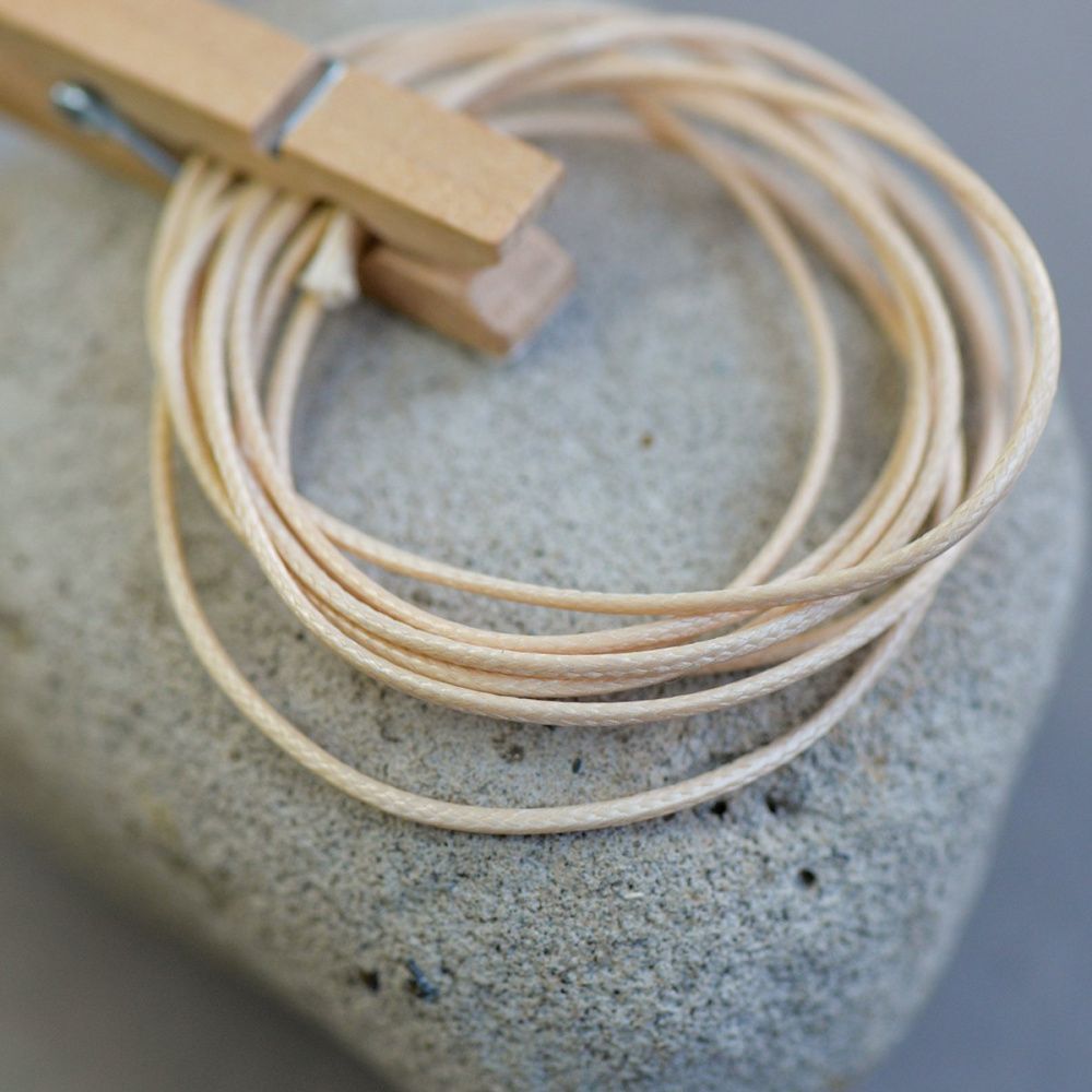 шнур вощеный, цвет светло-бежевый, 1 мм