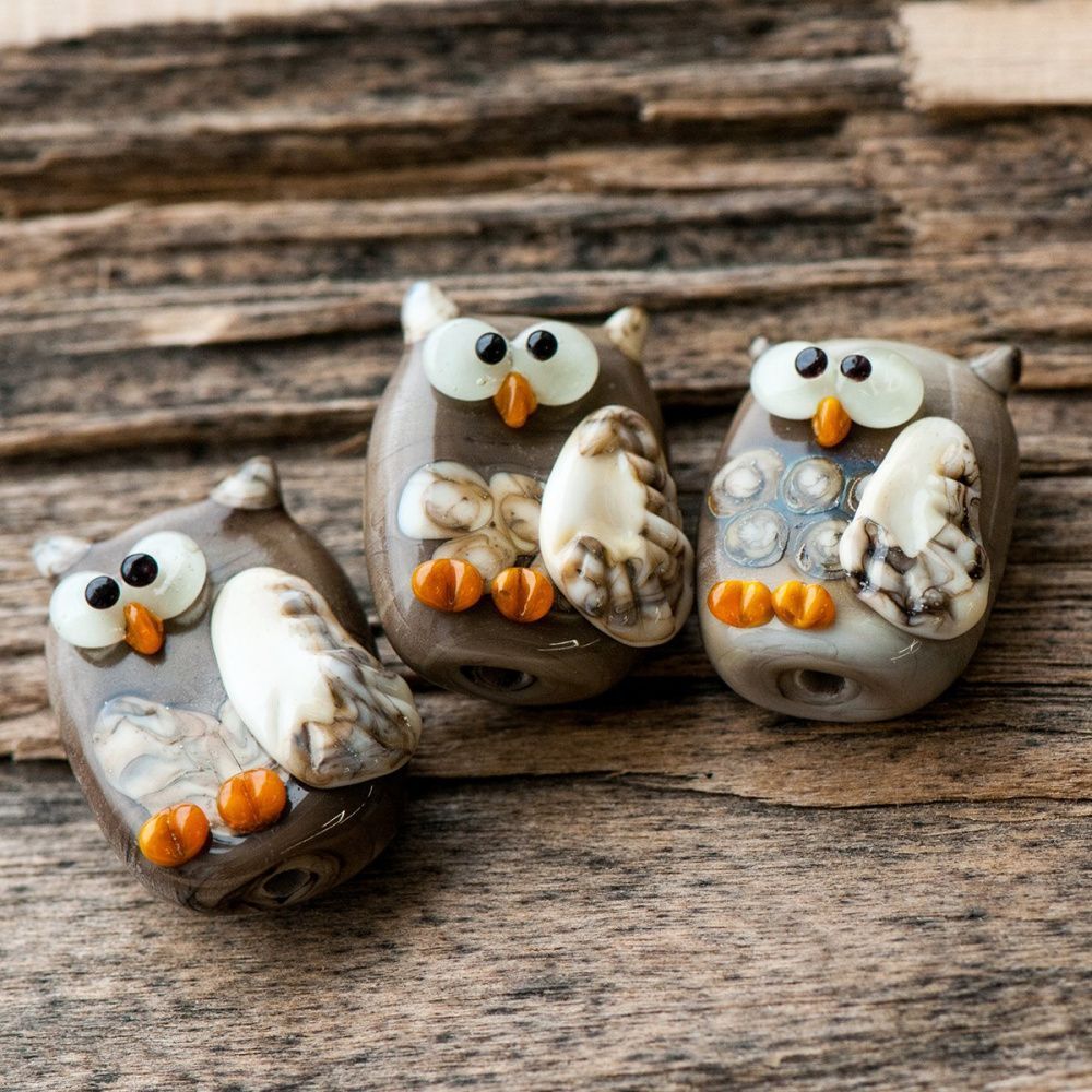 бусина, мурано "филин афанасий", фигурная, 25х17 мм