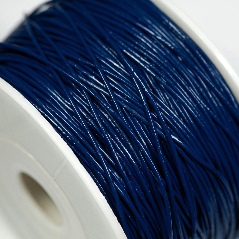 шнур кожаный, цвет синий, диаметр 1 мм