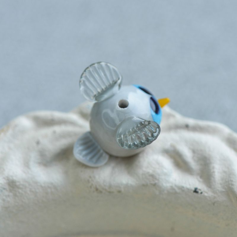 бусина, мурано "воробей эрл", фигурная, 16х15 мм