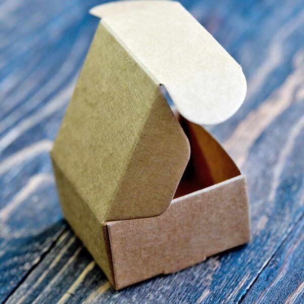 коробка сборная "simple", картон, цвет крафт, 6.5х6.5х3 см