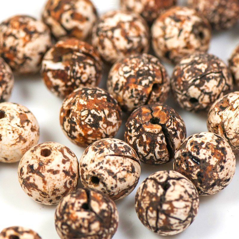 бусина агат древесный, цвет коричневый, 12 мм (стренд 8 шт.)