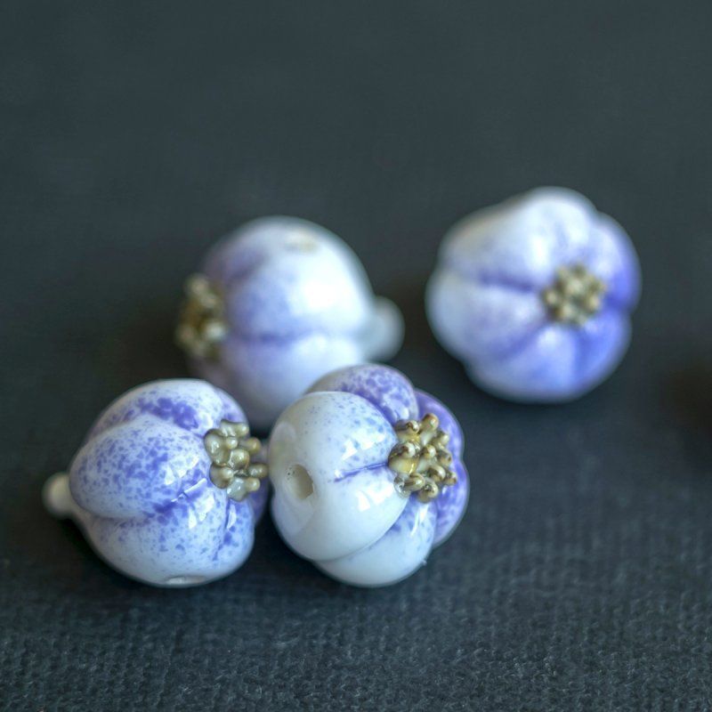 бусина, мурано "чеснок мелкий", белый, 15х14 мм