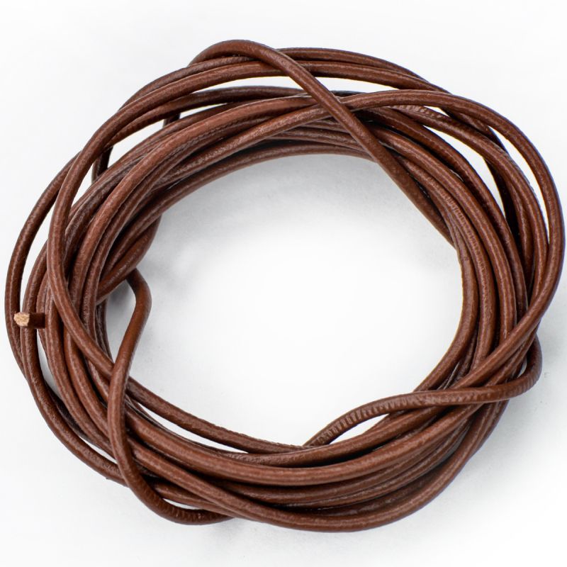шнур кожаный, цвет шоколадный, диаметр 2.5 мм