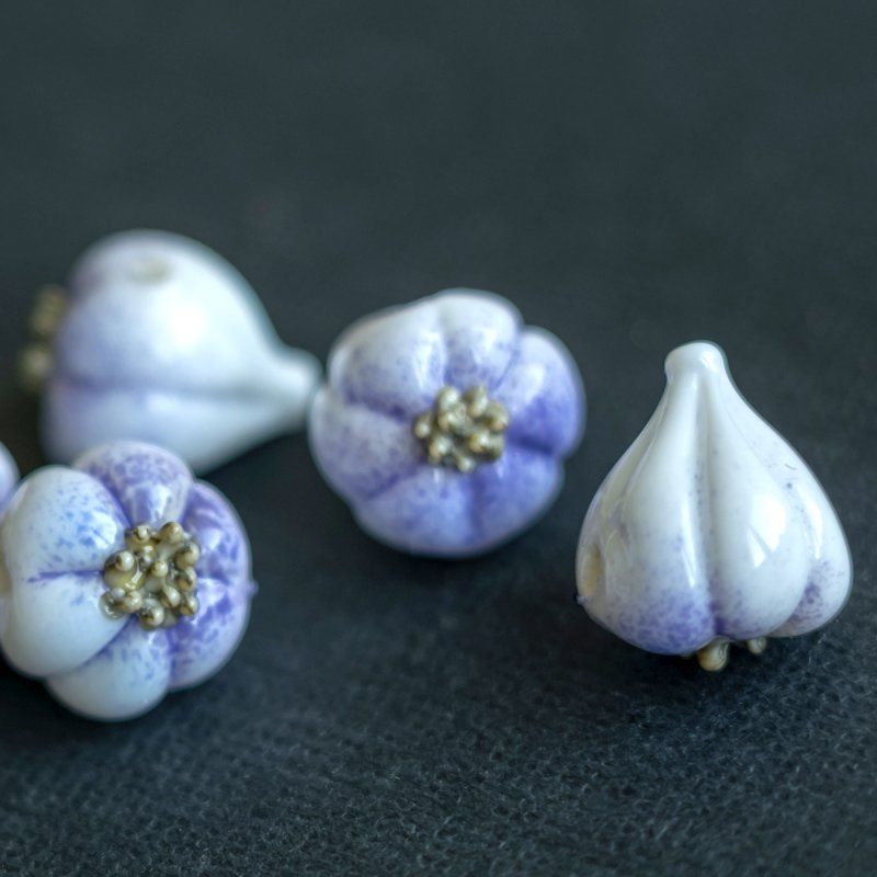 бусина, мурано "чеснок мелкий", белый, 15х14 мм