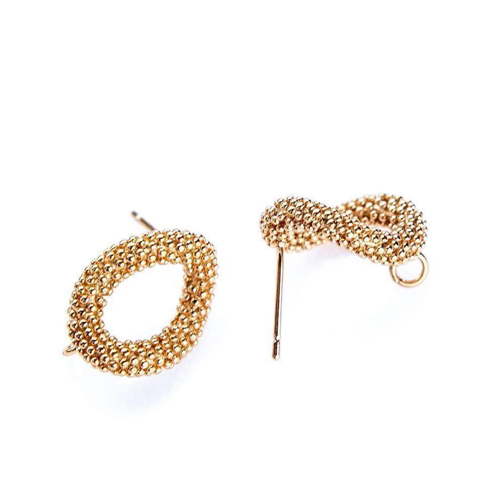 пуссеты "ориан", позолоченные, 17x13 мм