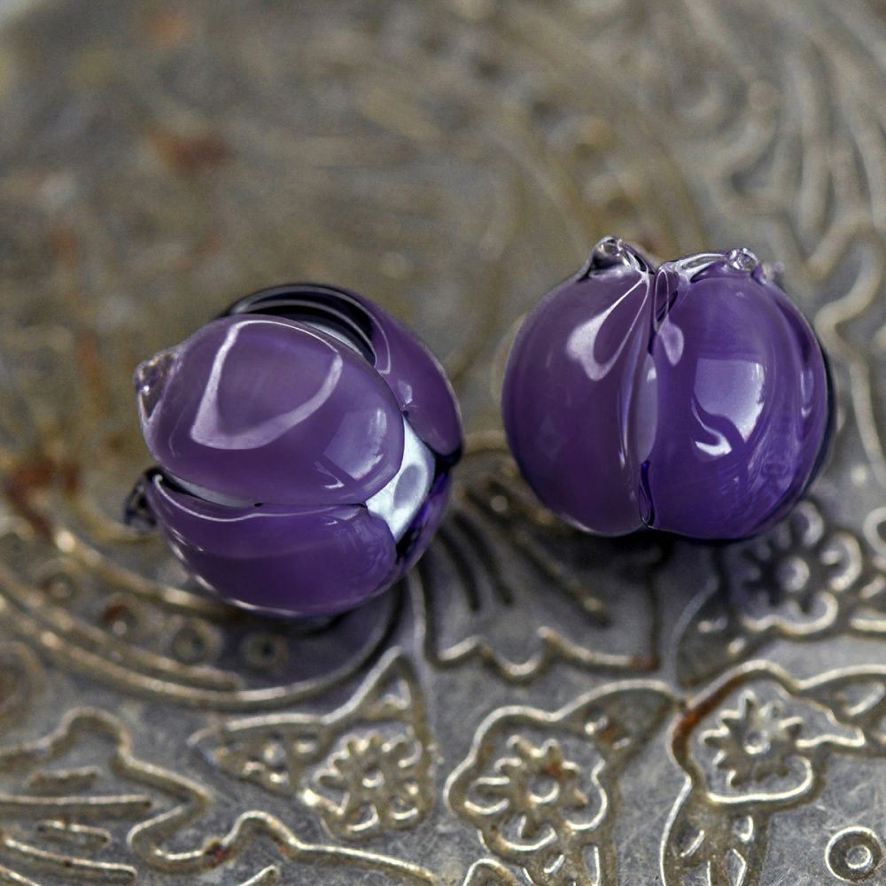 бусина, мурано "бутончик", фиолетовый, 13х12 мм