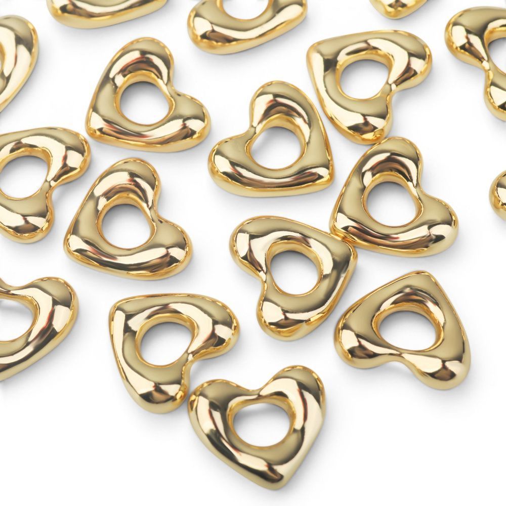 подвеска металл "сердце", позолота, 10x11x4 мм