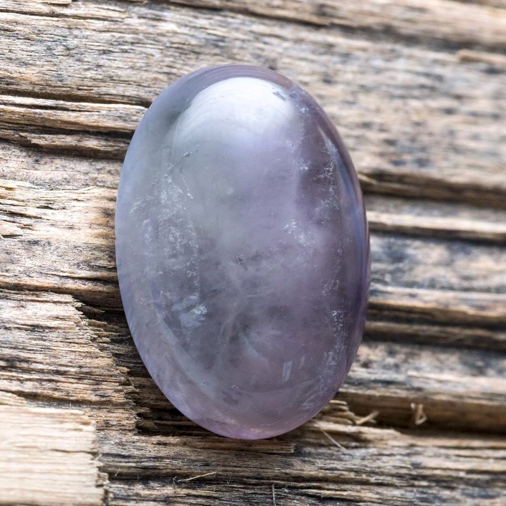 кабошон аметист овальный, цвет фиолетовый, 25х18х7 мм