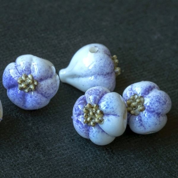 бусина, мурано "чеснок мелкий", белый, 15х14 мм