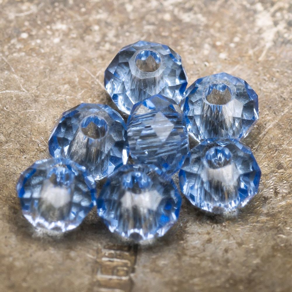 бусина, стекло абакус 2,5, граненая, цвет васильковый,  2.5x2 мм (уп 85+/-10 шт)