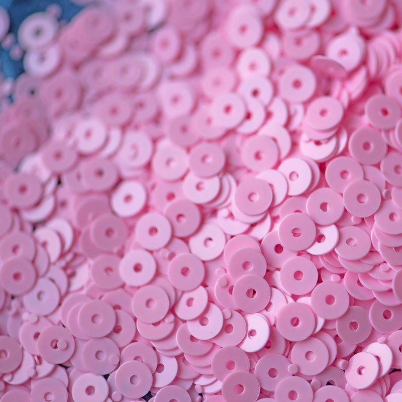 пайетки плоские, розовый, 4 мм