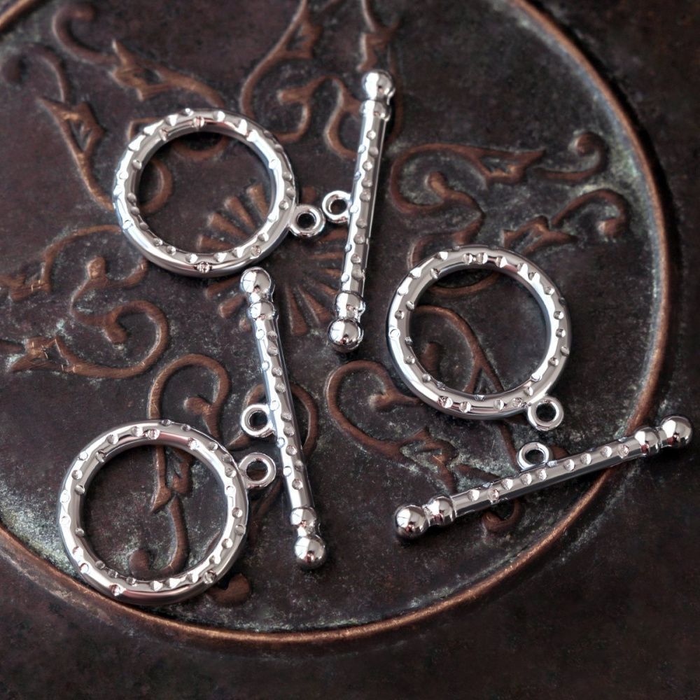 Замочки тоггл "спот", цвет платина, 26х21 мм