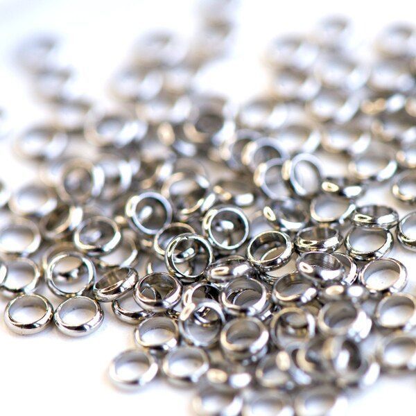 разделитель для бусин "шайба", цвет платина, 3.5x1 (уп 4 г)